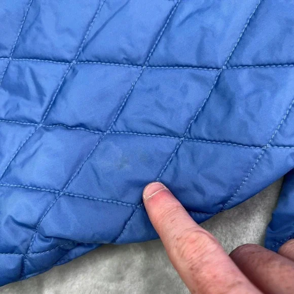 Lands End Quilted Full Zip Jacket Womens Large Blue Thermolite Puffer - Picture 3 of 14